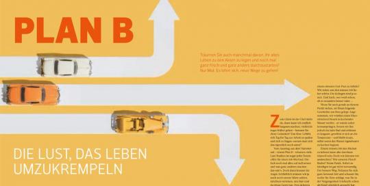 Frau plant ihre berufliche Neuorientierung und entwickelt einen Plan B.